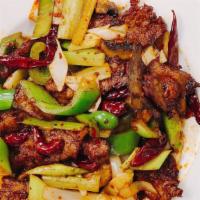 Sauteed Sichuan Beef · Hot and spicy.