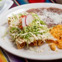 Las Tostadas (3 Pc) · Grilled steak, grilled chicken, pastor, carnitas, chorizo, cecina, tinga, vegetable, camaron.