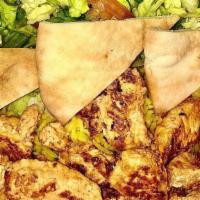 Souvlaki Chicken Platter · Chicken , rice, salad, tzatziki sauce.
