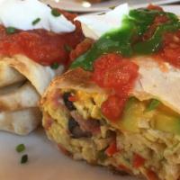 Mexican Fiesta · Your favorite breakfast burrito filled with avocado, turkey bacon, black beans, scrambled eg...