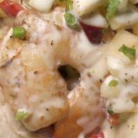 Shrimp Taco · gulf shrimp, cabbage slaw, pineapple pico, cilantro, citrus crema