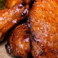 (12) Wings · a dozen of our award-winning wings (drums and flats) are smoked with hickory and cherry then...