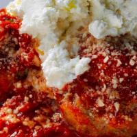 Grandma'S Beef Specialty · traditional Italian meatballs in a San Marzano tomato sauce, topped with fresh ricotta.