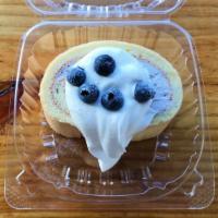 Blueberry · Vanilla Chiffon Cake roll, paired with blueberry cream, and fresh blueberries.
