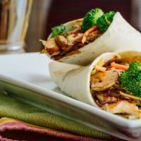 Teriyaki Wrap · Well Marinated grilled chicken with teriyaki sauce and grilled vegetables.