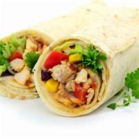 Fajita Wrap · Rich and Spicy Mexican Chicken Salad, Lettuce, Tomato, Sharp Cheddar Cheese Sliced, Avocado ...