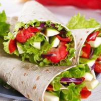 Vegetarian Wrap · Fresh Wrap made with Green zucchini, yellow squash, red, yellow & green peppers, olives with...