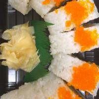 Shrimp & Masago Maki · Shrimp Tempura Roll and Masago