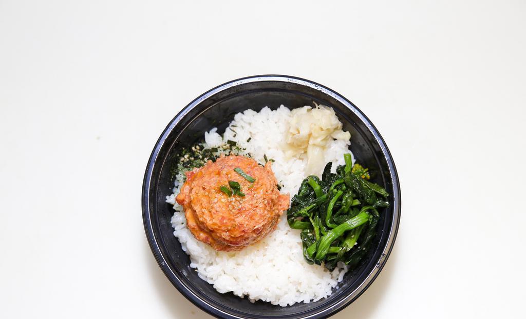 Spicy Ahi Bowl · Hot and spicy.
Spicy Ahi , Choysam , Ginger and Rice