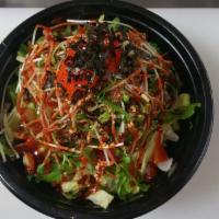 Hurricane Bowl · Ahi and Salmon , Pickles, Jalapeños , Onion , Sprouts , Masago, Sesame Seed , Sesame Oil , G...