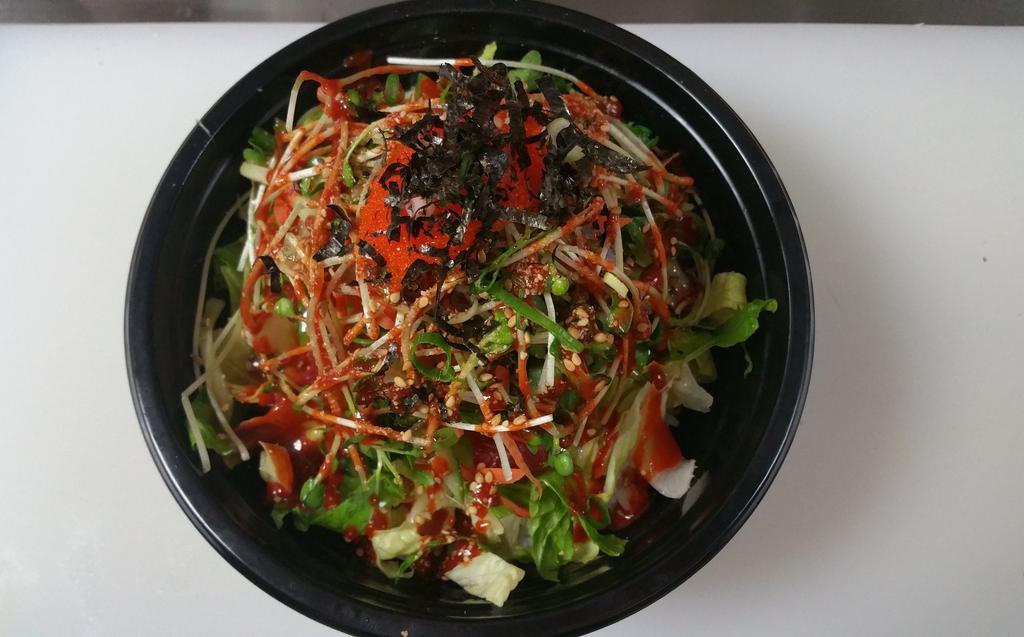Hurricane Bowl · Ahi and Salmon , Pickles, Jalapeños , Onion , Sprouts , Masago, Sesame Seed , Sesame Oil , Green Onion and Rice