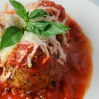 Homemade Meatless Meatballs · Our amazing homemade vegan meatballs with tomato sauce over your choice of pasta.