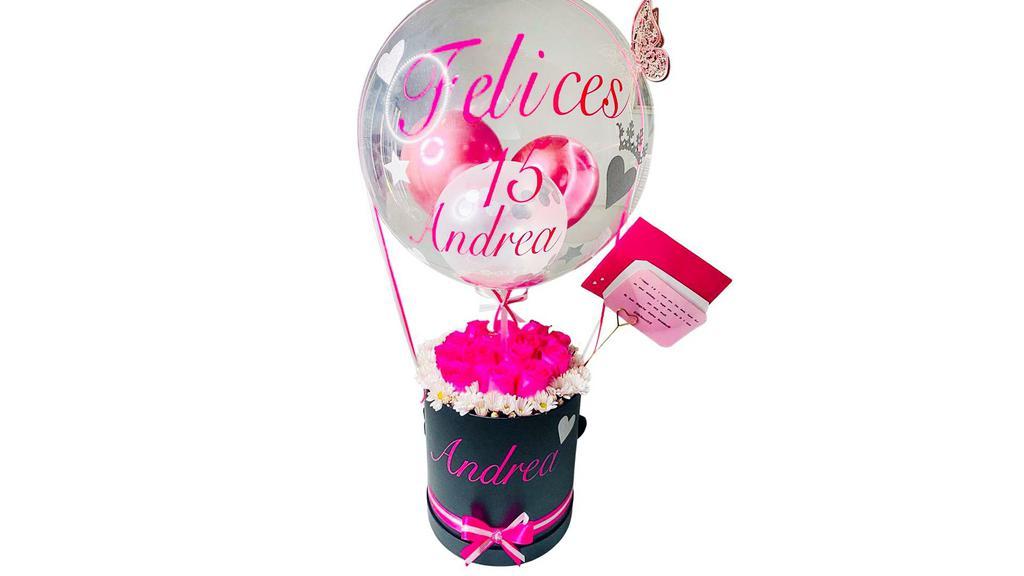 Custom Ballon & Rose Basket · Please add notes of what name you would like. : . Thank you