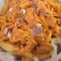 5Th Ave Fries · Cheese, onion and chipotle sauce.