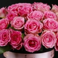 Nice · Delicate and elegant pink roses in a flower hat box.