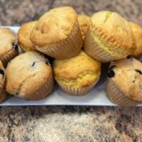 Assorted Homemade Muffins · Made fresh daily!  Choice of blueberry, corn, oat bran, chocolate chip, or coconut