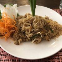 Pad Thai · Your (1) choice of meat chicken, beef, tofu, or shrimp. Sautéed thin Rice noodle with egg, b...