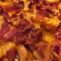 Bacon Cheese Fries · Crispy fries with bacon bits and your choice of cheese.