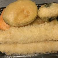 Tempura Chicken Appetizer · Two piece chicken batter fried with assorted vegetable.