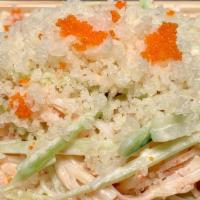 Kani Salad · Shredded crabmeat, cucumber and caviar mix with spicy mayo.