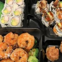 Shrimp Teriyaki Box · Includes shumai or spring roll, rock shrimp or shrimp tempura appetizer or shrimp tempura ro...