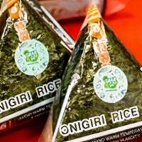 Onigiri Shrimp Temp · -Triangle Rice Ball, Shrimp Tempura, Sweet Soy, Pickle Cucumber