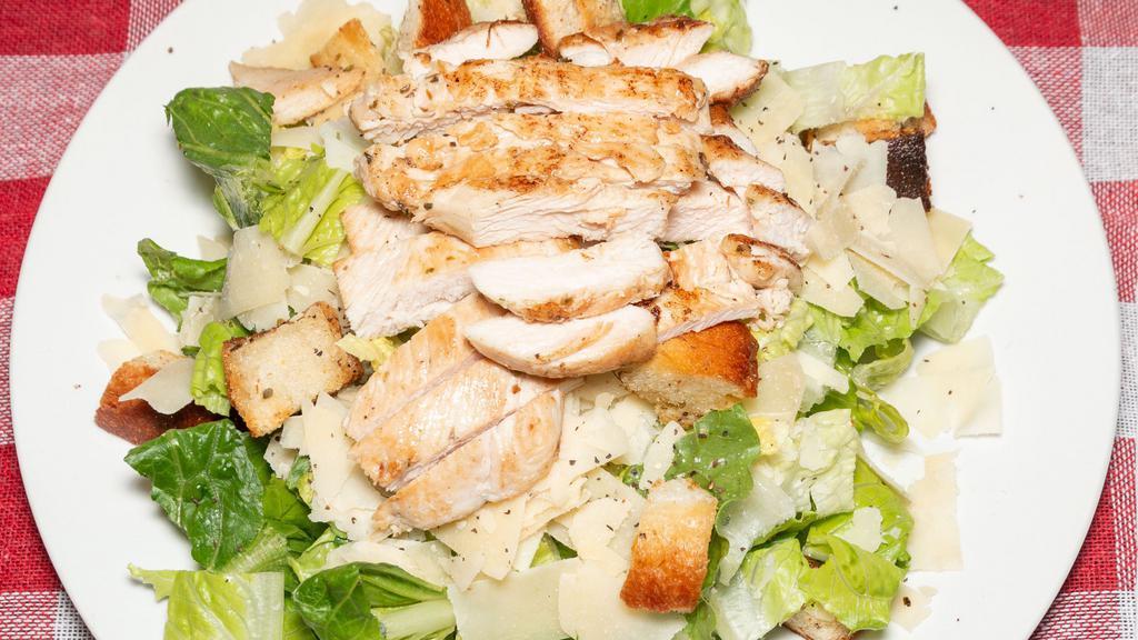 Chicken Caesar Salad · Green salad with Caesar dressing and cheese.