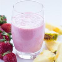 Aloha Berry Smoothie · Fresh smoothie made with Strawberries and pineapple.