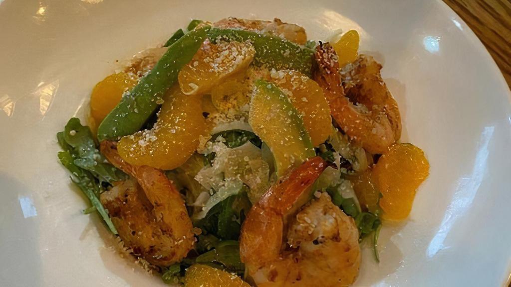 -Harvest Shrimp Salad · Grilled Jumbo Shrimp, Arugula, Roasted Fennel, Roasted Apples, Pecorino Cheese & Citrus Vinaigrette