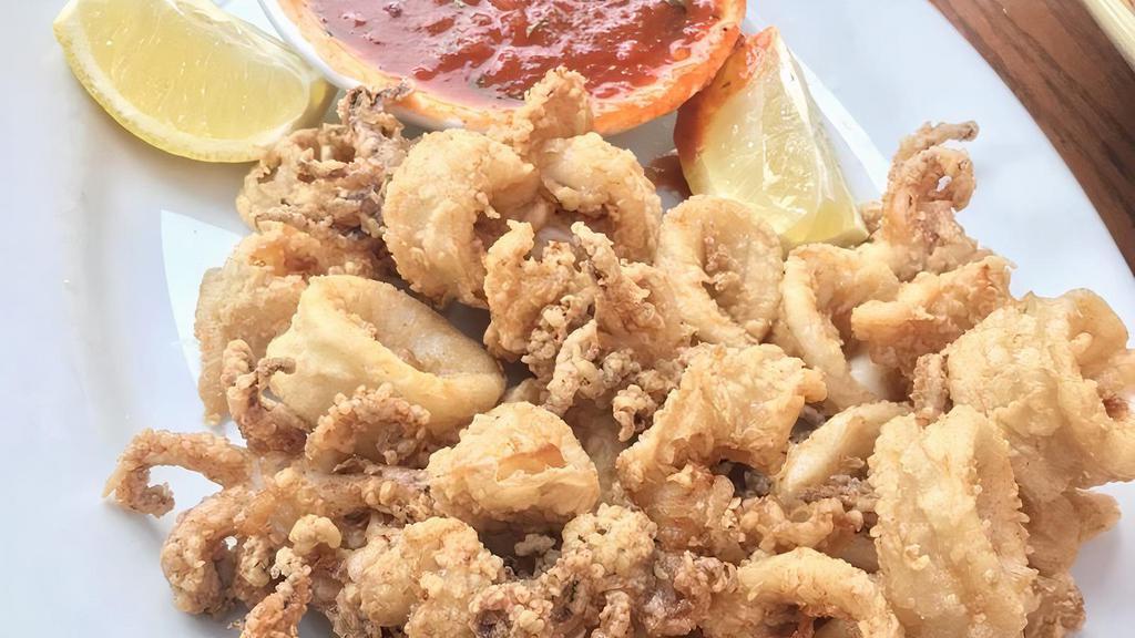 Fried Calamari · Lightly battered fried squid and fra diavolo sauce.