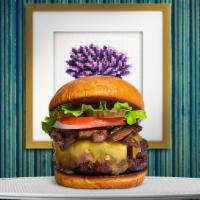 The Funghi Phantom Menace Burger · Seasoned homemade vegan patty topped with mushrooms, melted vegan cheese, lettuce, tomato, o...