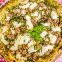 Salsiccia & Friarielli · Broccoli rabe sauce, pork sausage, smoked and regular mozzarella, basil and parmigiano