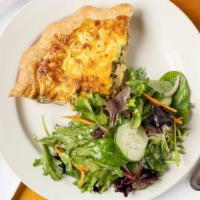 Quiche & Simple Salad Combo · A generous slice of the cafe's vegetarian quiche, made with organic eggs and cheese,  served...
