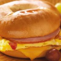 Western Omelet On A Bagel · With Diced Ham, Peppers and Onions