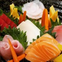 Chirashi · Chef's choice of assorted fish over sushi rice with Japanese pickle tamago.