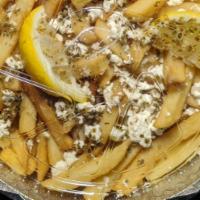 Greek Fries · with Crumbled Feta and Oregano.