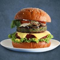Falafel Burger Faded · Burger along with the falafel patty has garden fresh green lettuce, country fresh tomatoes a...