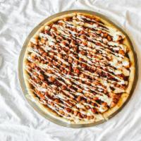 Bbq Chicken Pan Pizza · Chicken breast, bbq sauce, mozzarella cheese and ranch dressing. 16