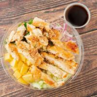 Grilled Chicken Teriyaki Poke · Grill chicken, cucumber, sweet onion, seaweed salad, sesame seed, fresh mango, with teriyaki...