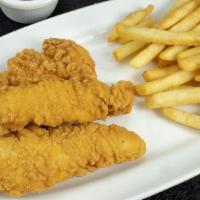 Chicken Tenders With Fries · Served with BBQ and Fries.