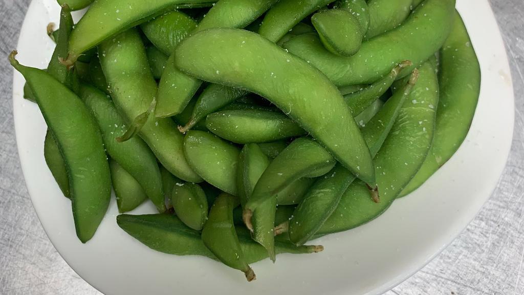 Edamame · Steamed young soybean sprinkle with sea salt.