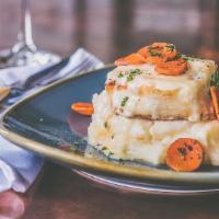 Chilean Sea Bass · roasted, truffle cream, honey-roasted carrots, mashed potatoes