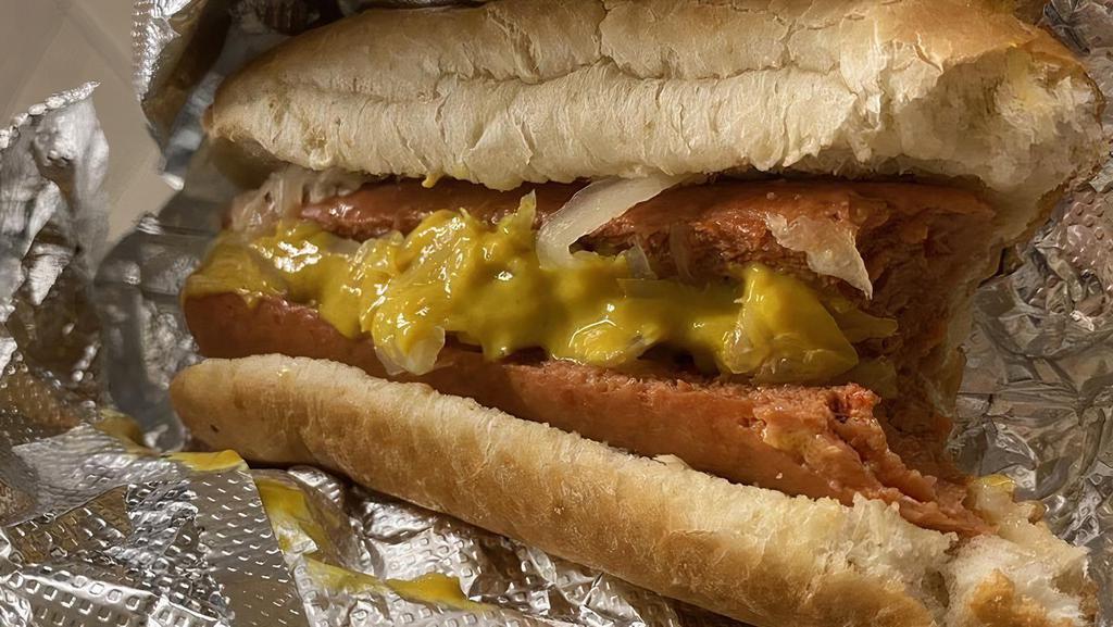 Italian Sausage Sandwich With Fries & Soda · Hot sausage served with onions, sauerkraut, ketchup, and mustard. It comes with fries.