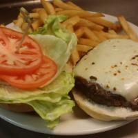 1/2 Lb. Burger With Cheese · Served on kaiser roll with French fries.