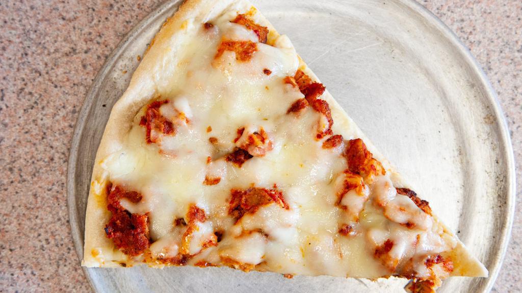 Chicken Parm Pizza · Breaded chicken and mozzarella cheese