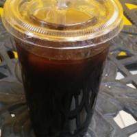 Iced Americano · A double shot of espresso, topped with cold water! Similar to an iced coffee, with a stronge...