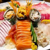 Sushi Box (Lunch) · Five pieces assorted sushi served with rice, soup, salad, edamame, shumai, chicken wing, and...