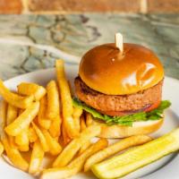 Beyond Burger · Beyond burger served on a brioche bun with lettuce, tomato and onion. Topped with your choic...