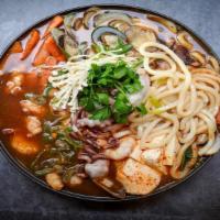 Seafood Jungol · Mild. Spicy stew with fresh mixed seafood and udon noodle.
(Octopus, Squid, Shrimp, Mixed Se...