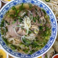 Pho 1 · Well done brisket, flank, soft tendon and beef tripe in our pho broth
